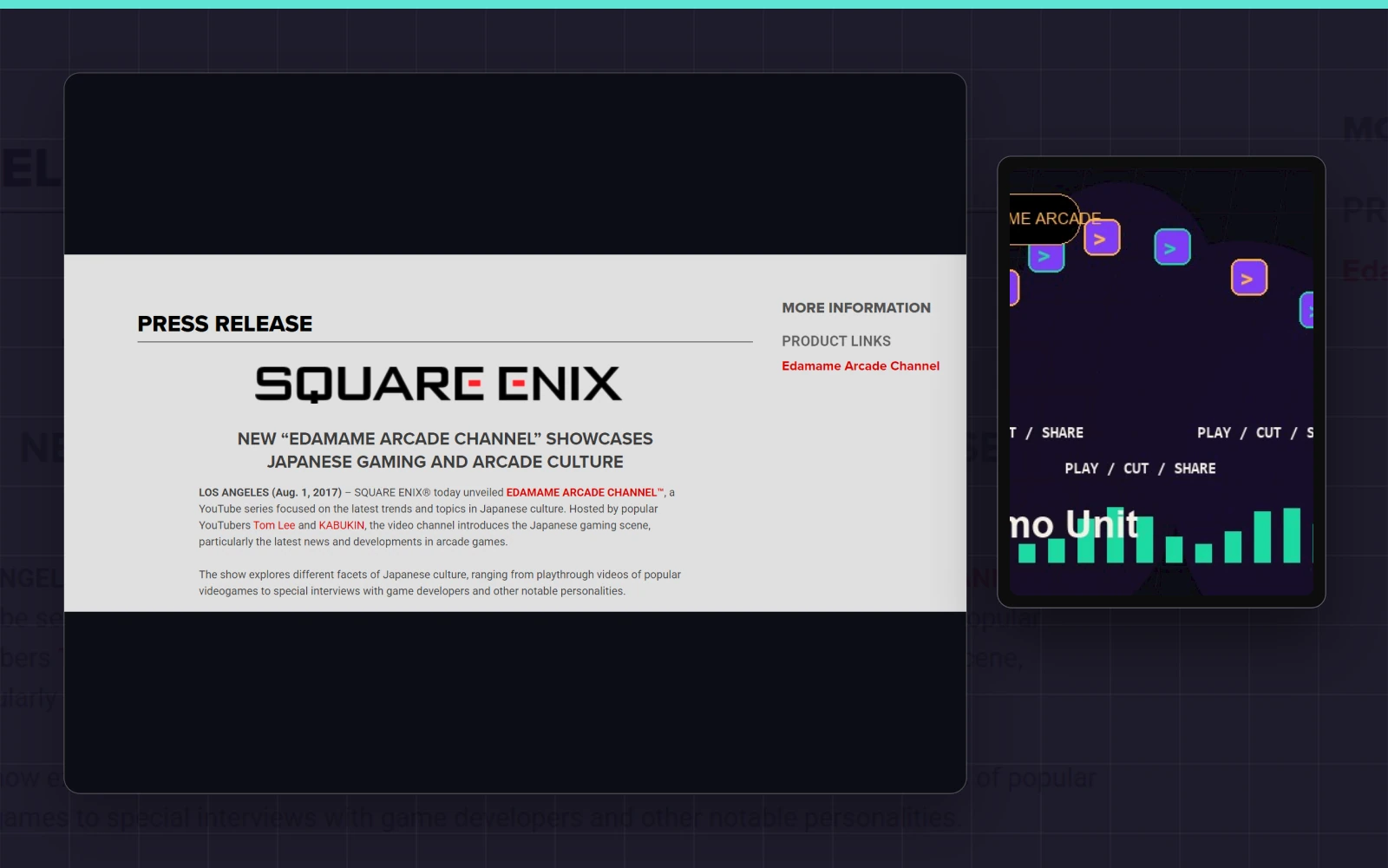 Square Enix Edamame Arcade project preview